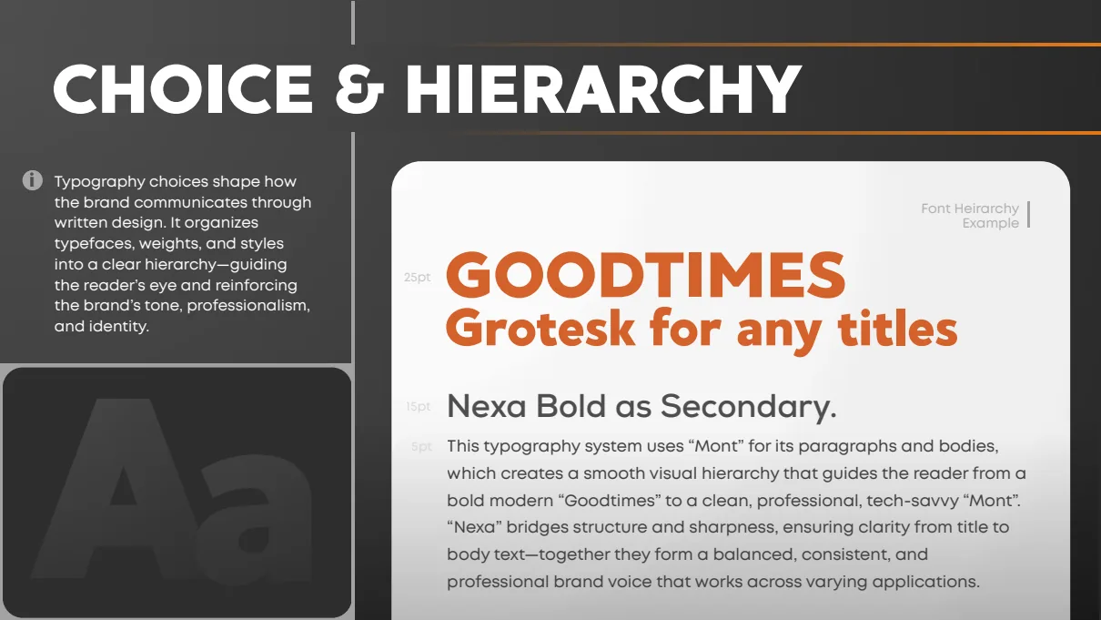 Cascadia typography hierarchy